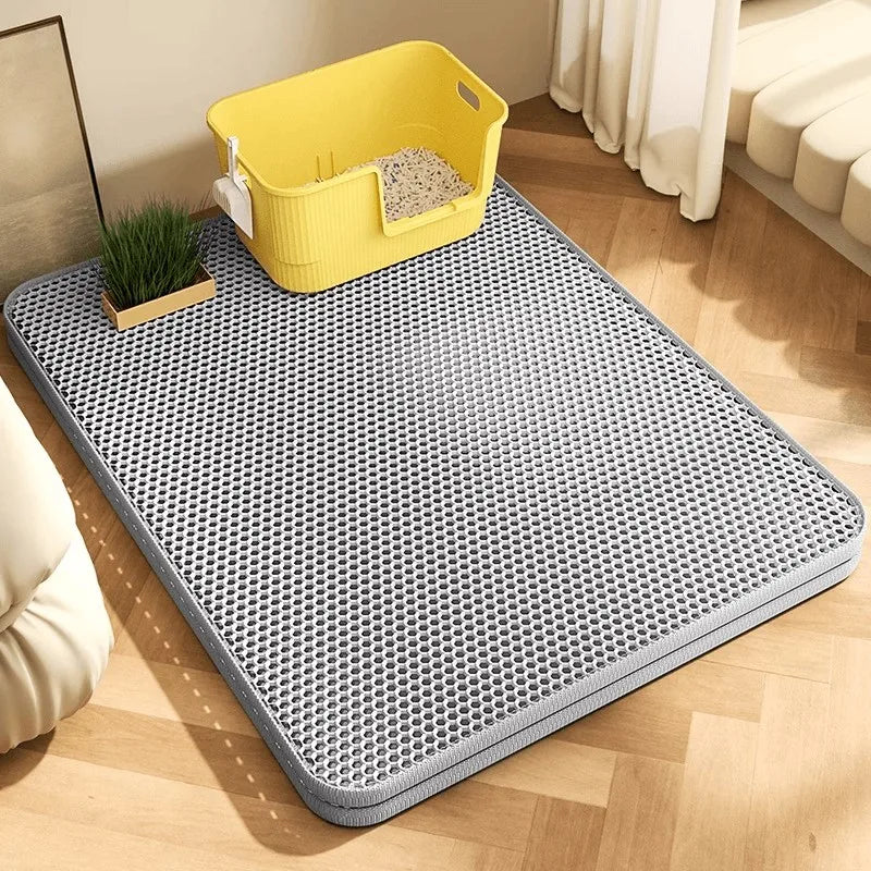 Tapete Atrapa-Arena para Gato — Doble Capa Impermeable