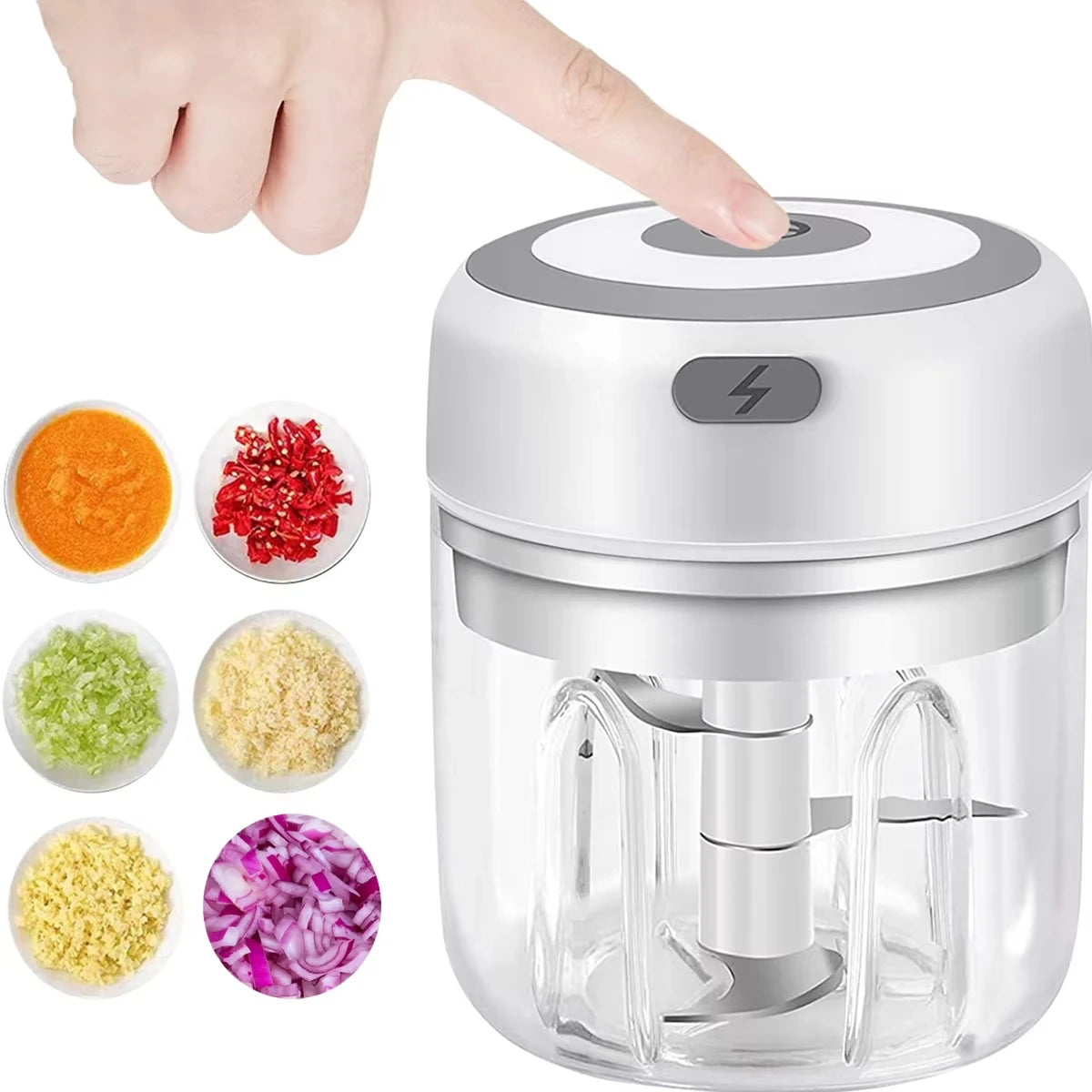 Picadora Eléctrica de Alimentos USB — Ajo, Cebolla y Verduras