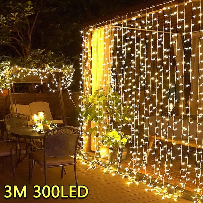 Cortina de Luces LED — Cascada de Hadas para Pared y Ventana