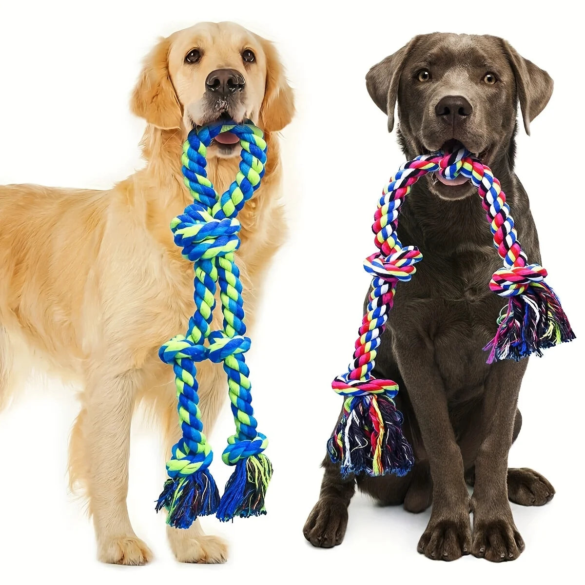 Set de Juguetes de Cuerda para Perro — Anti-Mordida y Limpia Dientes