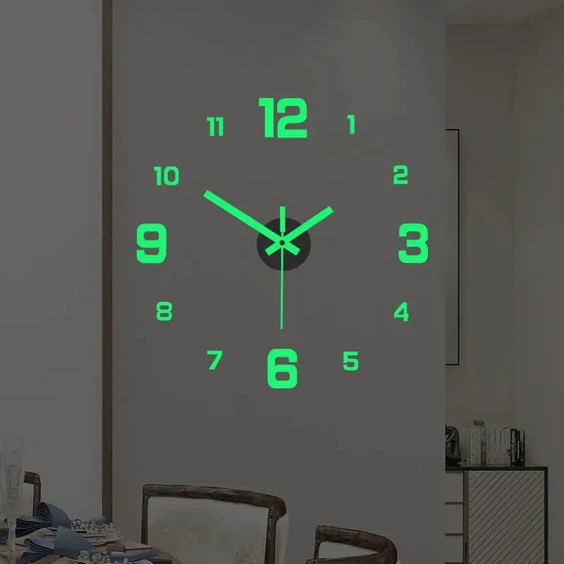Reloj de Pared 3D Adhesivo Silencioso — Diseño Moderno